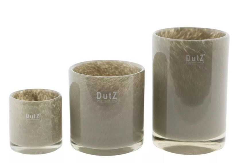 Kaarsenglas - H15 D10 cm - Taupe