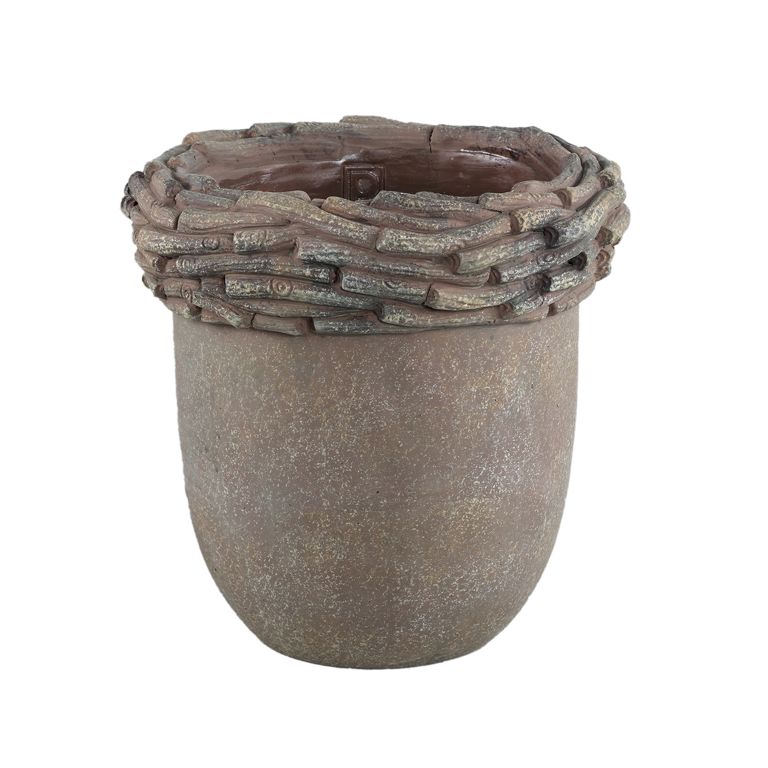 Danna Light brown cement round pot XXL