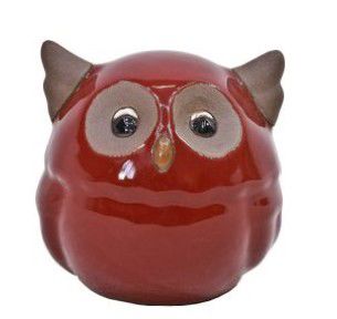 Deco uil l10cm w9,5cm h10cm red saffron