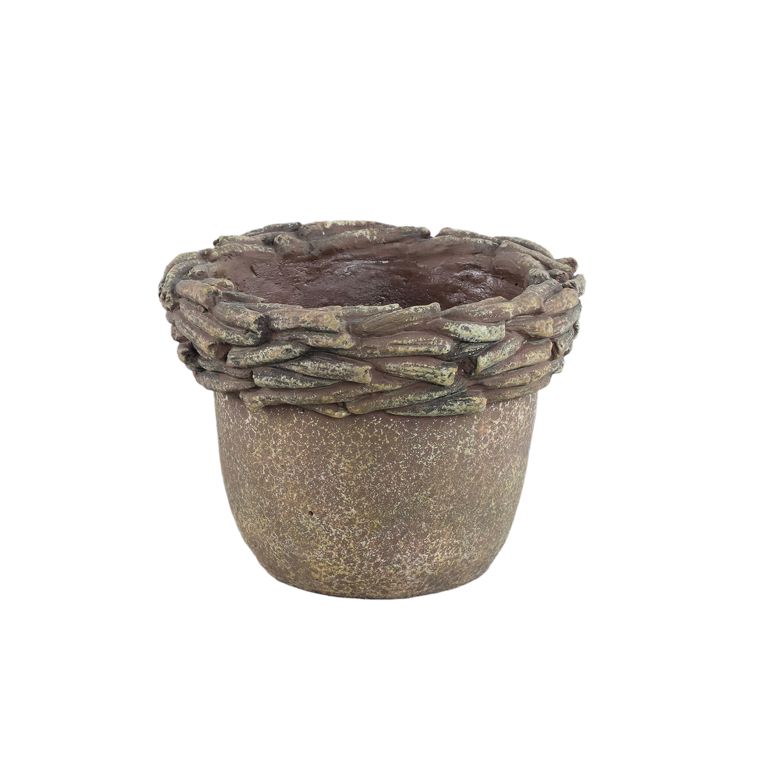 Danna Light brown cement round pot L