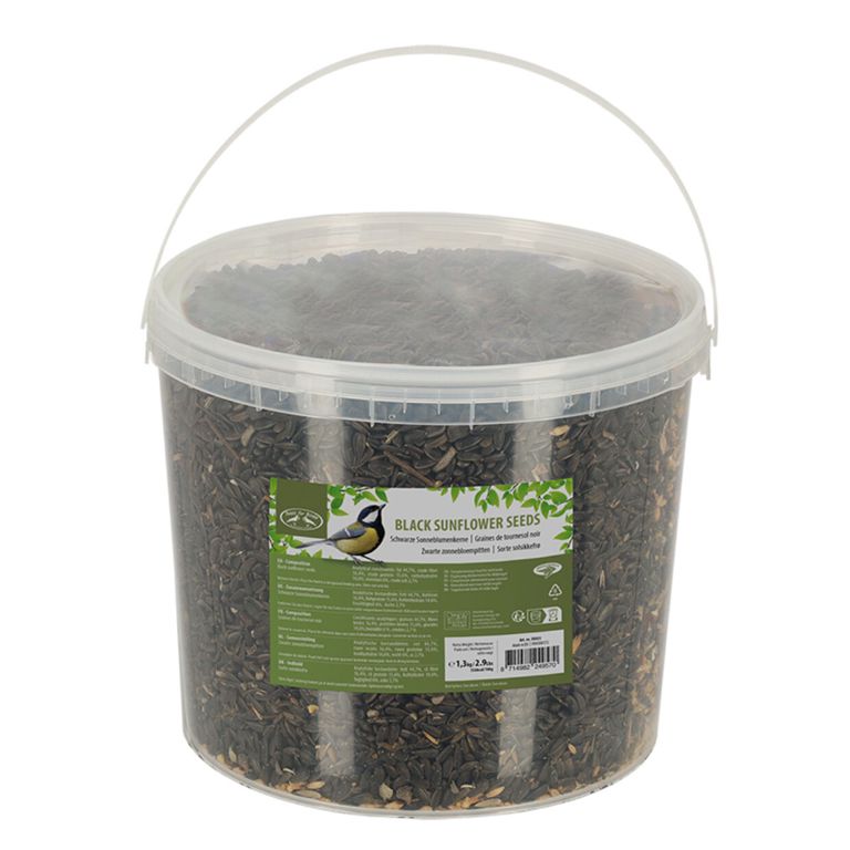 Zwarte zonnebloempitten 1,3kg emmer