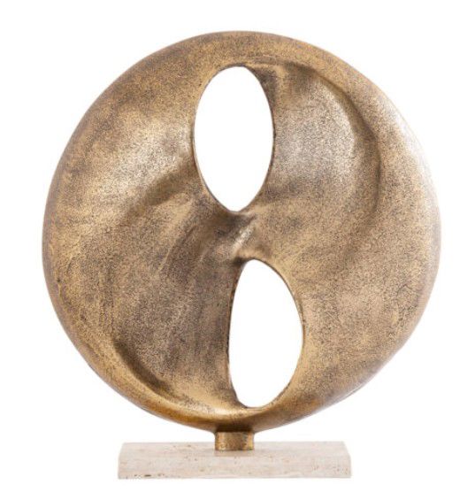 Deuie Brass casted alu statue travertine