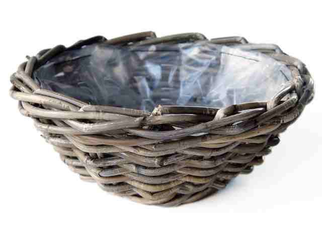 BOWL PLANTER RATTAN GREY D30H12CM