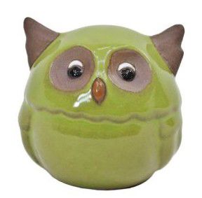 Deco uil l10cm w9,5cm h10cm pickle green