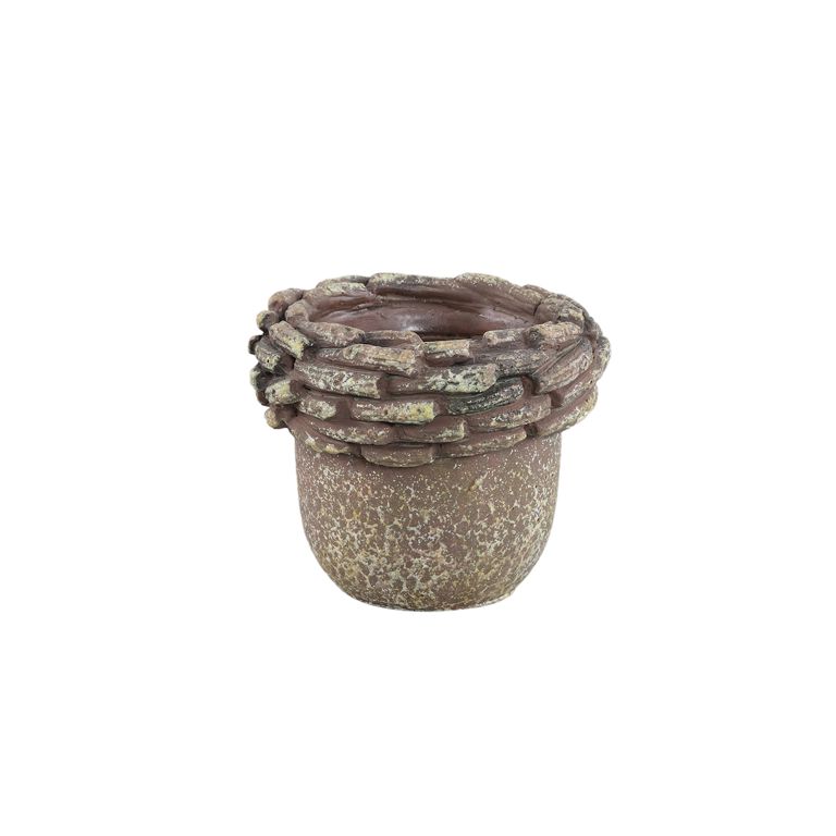Danna Light brown cement round pot S