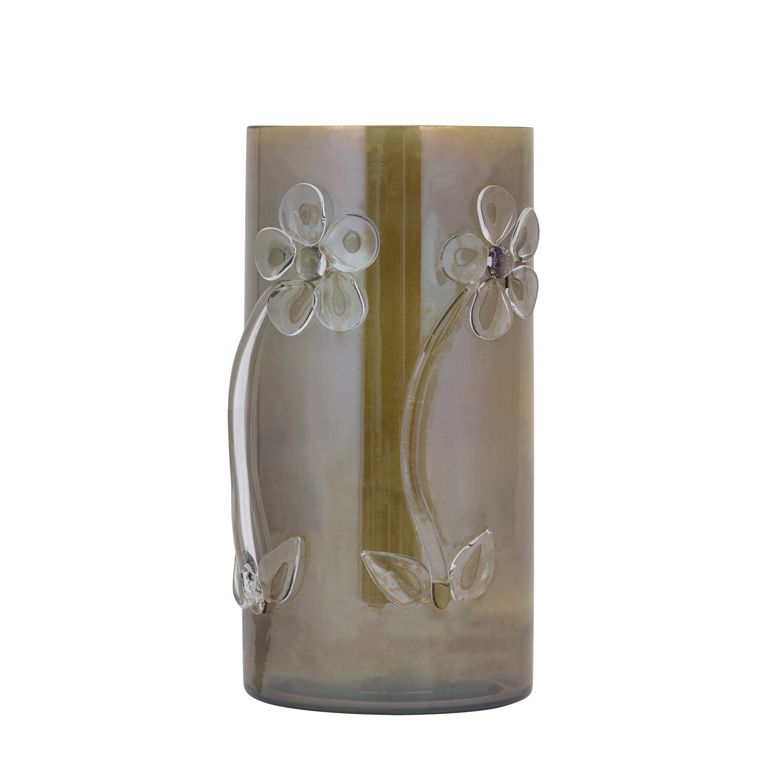 Allya Green round glass flower high
