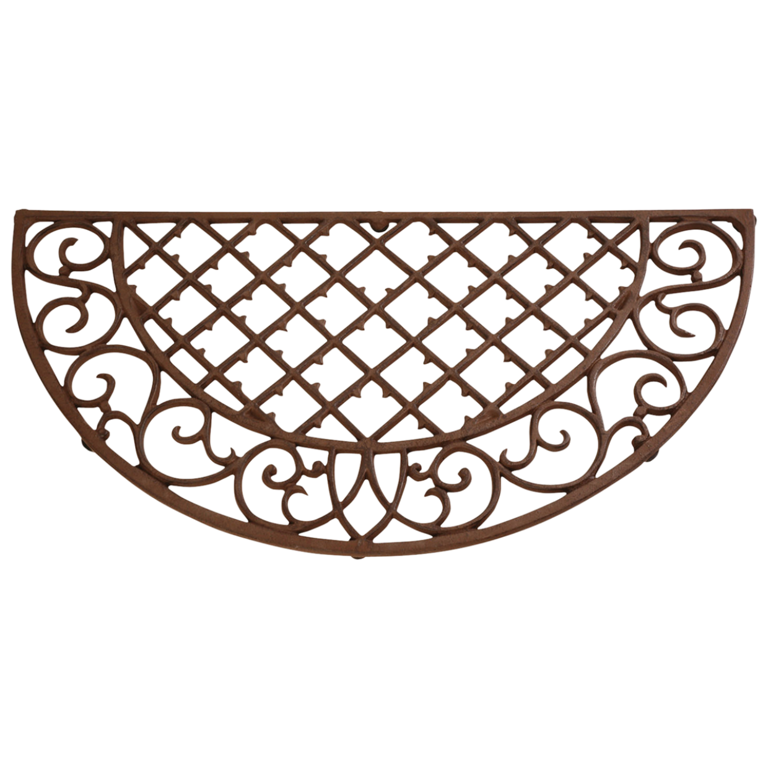 Deurmat gietijzer ruit half rond