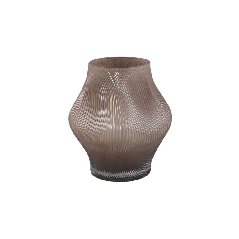 Caruso Cream solid glass vase wavy M