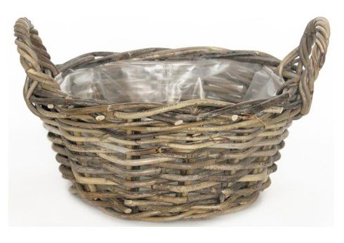 Schaal Rotan Grijs D26H12CM