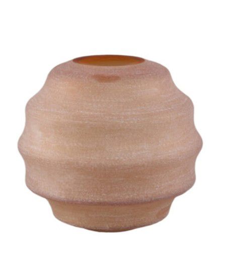 Elladie Amber round glass layered vase l