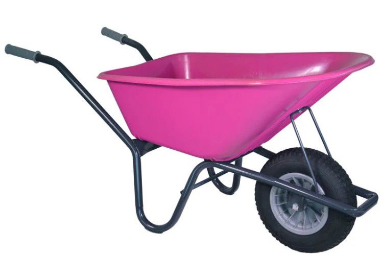 Tuin kruiwagen gecoat frame 100 L fuchsi