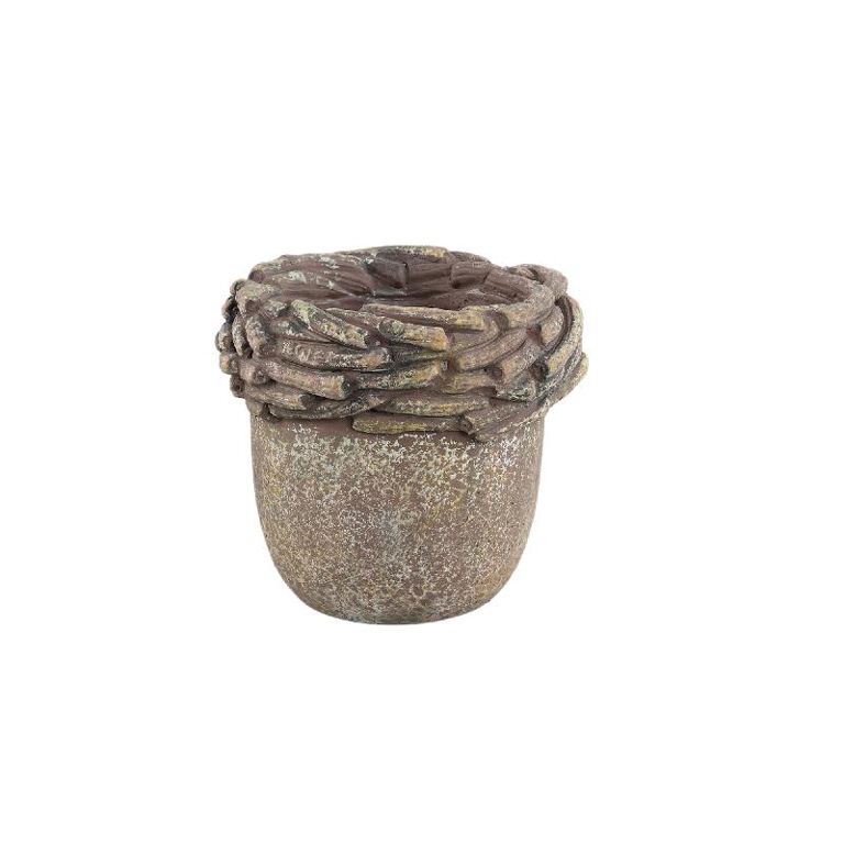 Danna Light brown cement round pot M