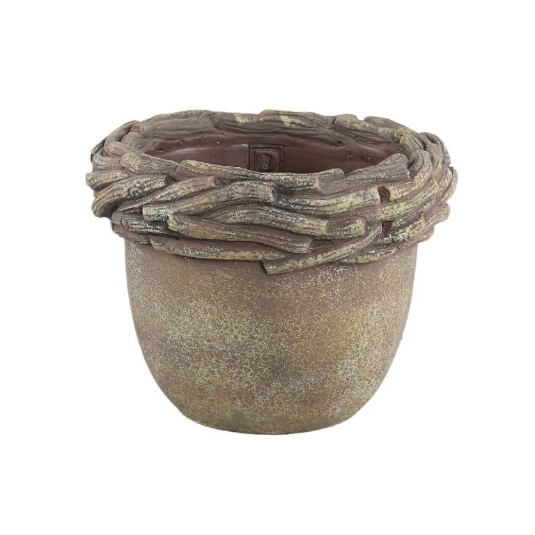 Danna Light brown cement round pot XL
