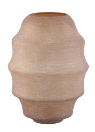 Elladie Amber round glass layered vase h