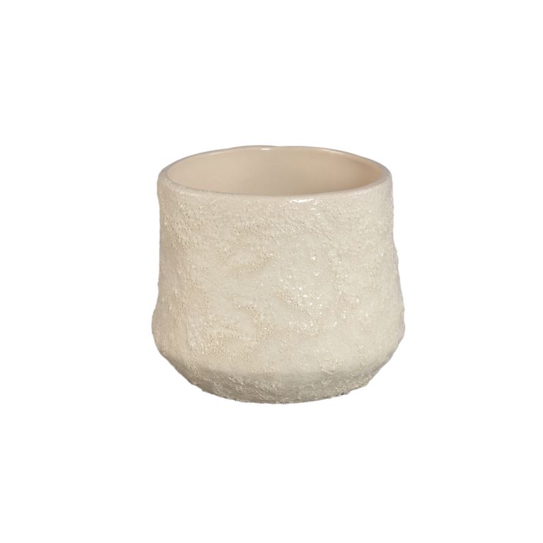 Ayza Cream ceramic round pot L